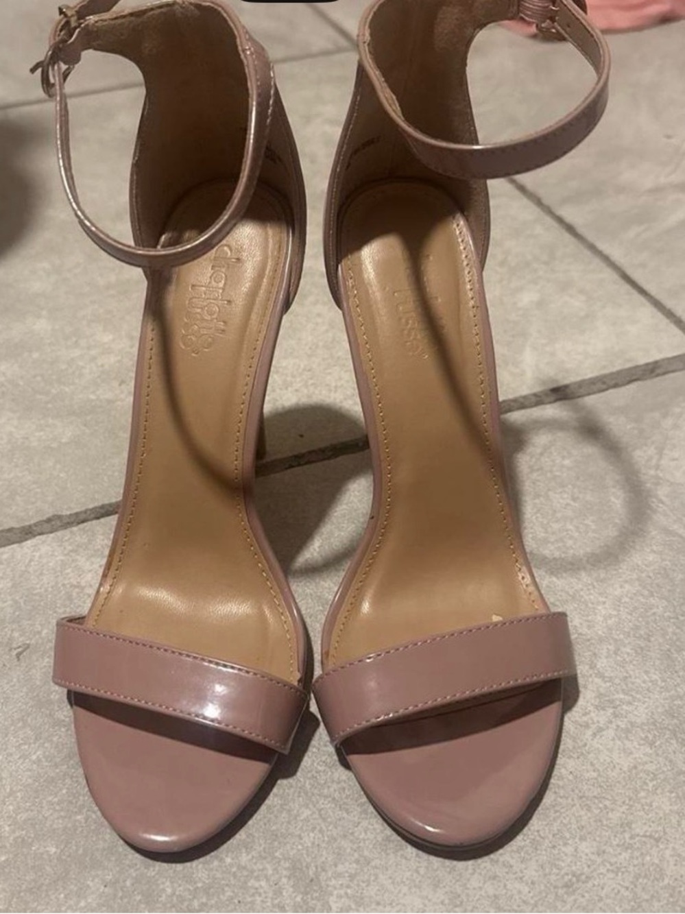 Charlotte Russe Blush Pink Ankle Strap Open-Toe Heels